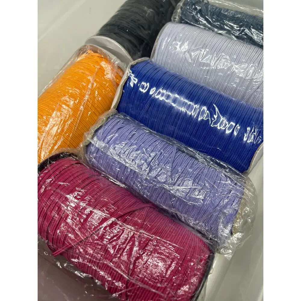 LOT 7 — Rolls Multicolor Elastic Cord Trim String — Sewing Crafts Masks — 4.6lbs